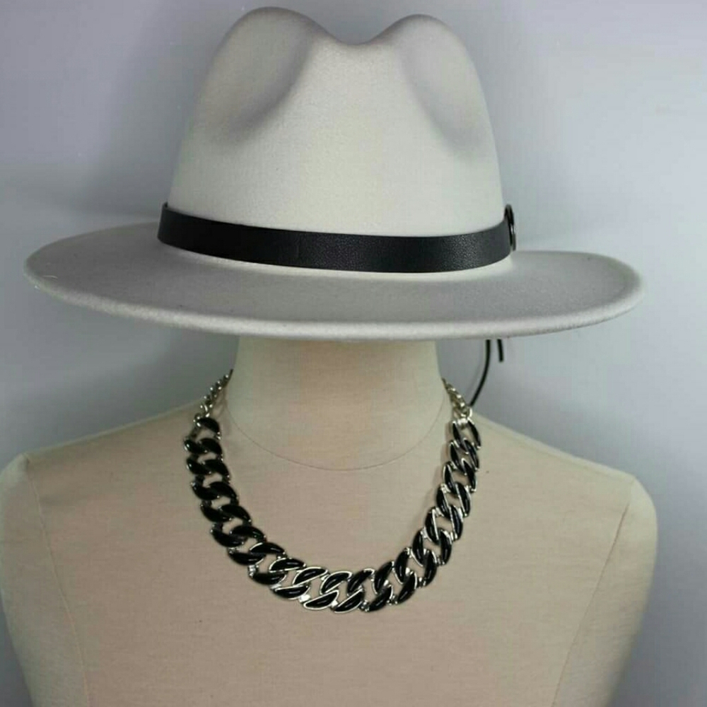 White cotton fedora hat